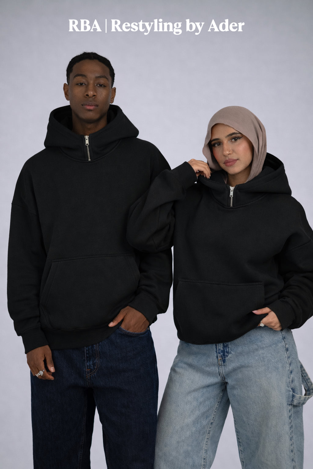 Hoodie Storm Zip Oversize Unisexe 100 % Coton