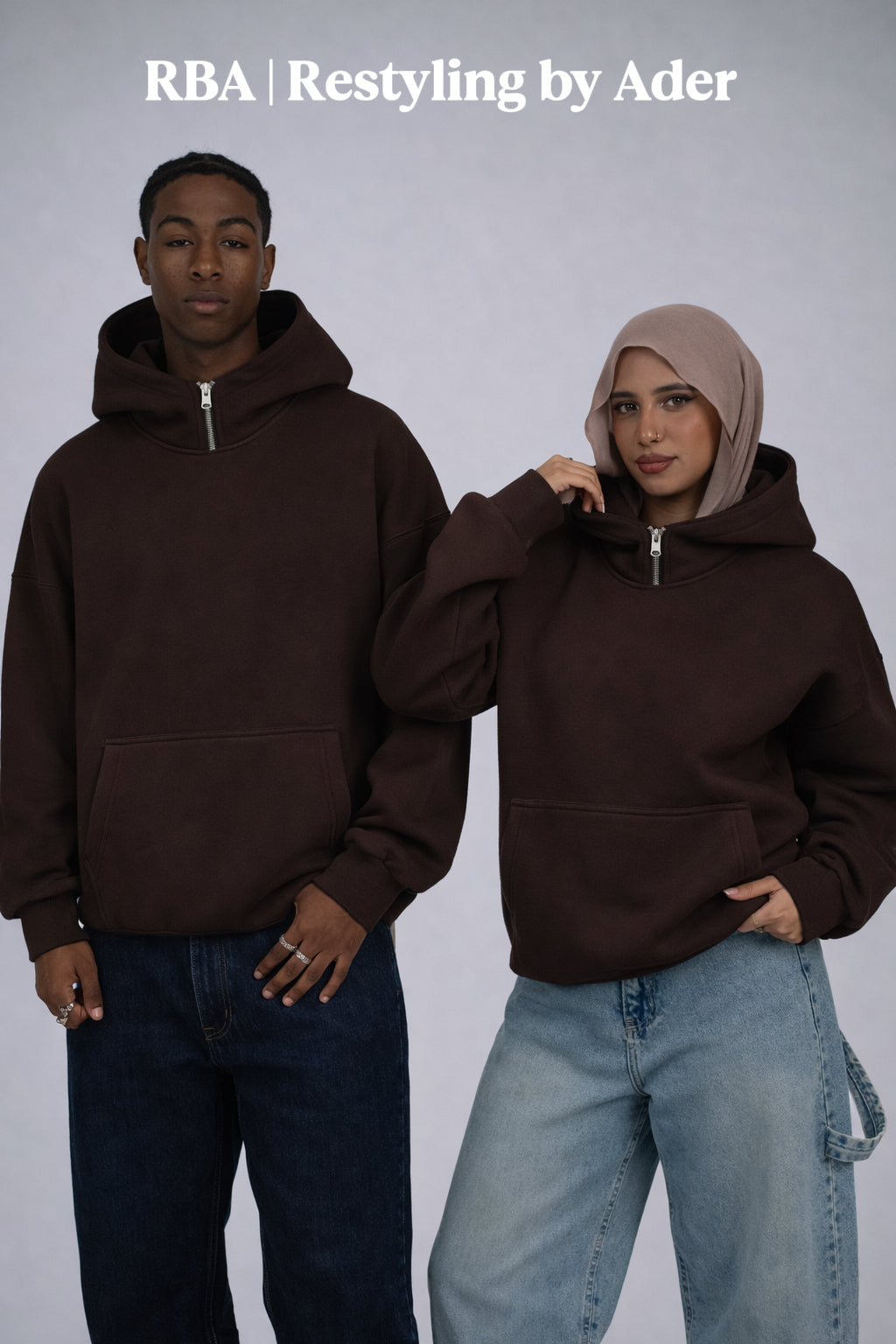 Hoodie Storm Zip Oversize Unisexe 100 % Coton